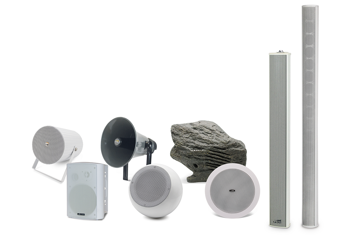 gama de altavoces UDE para aplicaciones de audio y megafonía speakers loudspeakers for audio and public address systems